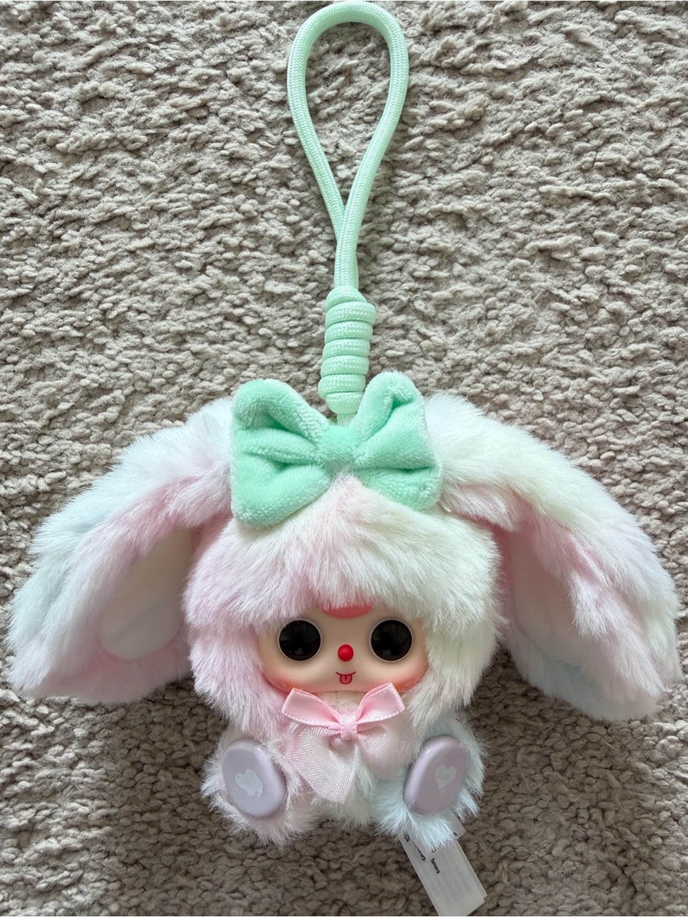 Baby Three Alice Rabbit Town Cotton Candy Bunny Plush Keychain